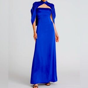 Theia Royal Blue Butterfly Cape Evening Gown size 8 the perfect dress for events